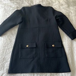 NWT ZARA XS BLACK QUILTED SHIFT DRESS
